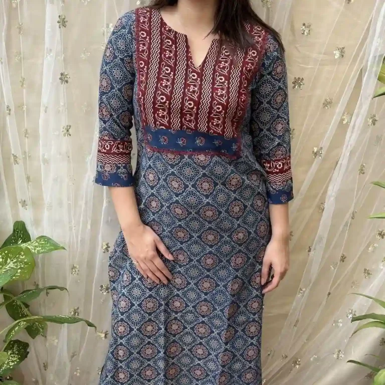 Blue red kurti Best Boutique in Kozhikode