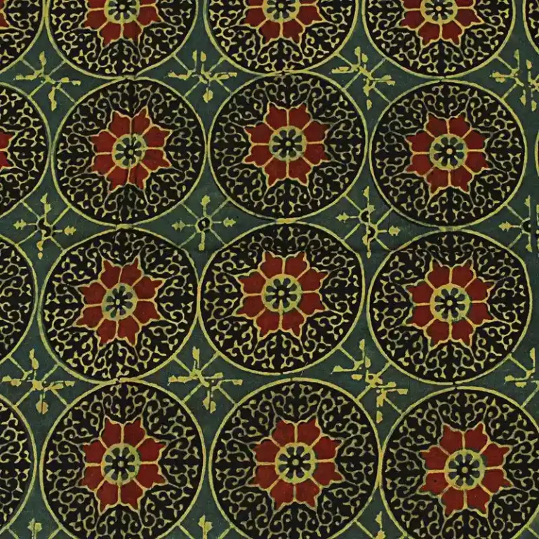 Green ajrakh cotton fabric Best Boutique in Kozhikode