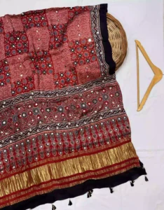 Ajrakh mirror duppatta Best boutique in Kozhikode